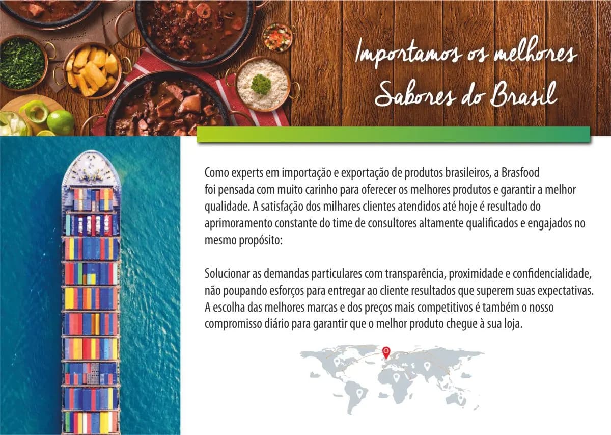 Brasfood import story: container ship and Brazilian food
